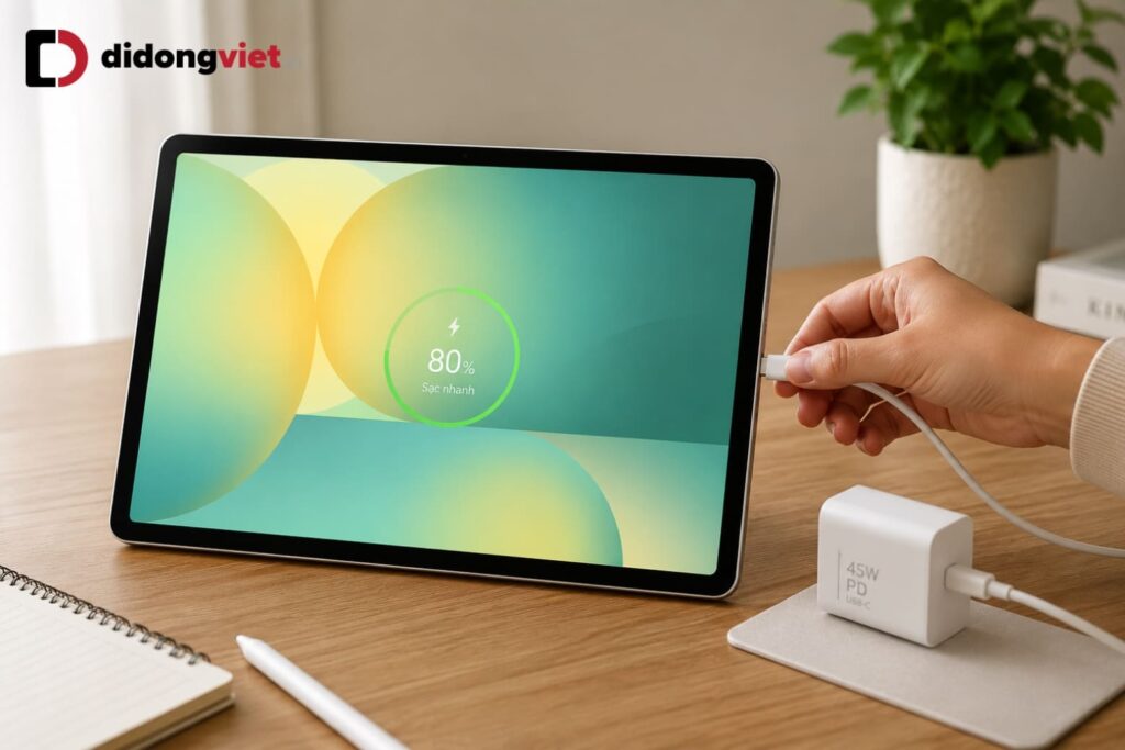 Đánh giá pin Samsung Tab S10 FE: Thời gian sử dụng thực tế và tốc độ sạc 5 đánh giá pin samsung tab s10 fe