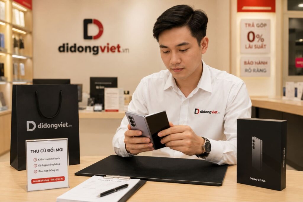 Đánh giá pin Samsung Z Fold6: Hao hụt thực tế của 4400mAh sau 2 năm 8 Đánh giá pin Samsung Z Fold6: Nhân viên đánh giá máy khi thu cũ, minh bạch, nhanh chóng