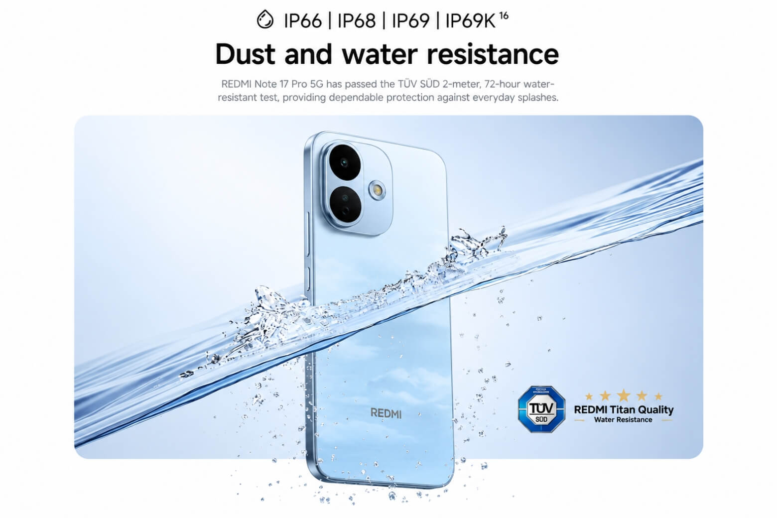 Đánh giá REDMI Note 17 Pro 5G: Có xứng đáng phân khúc tầm trung? 13 Đánh giá REDMI Note 17 Pro 5G độ bền kháng nước