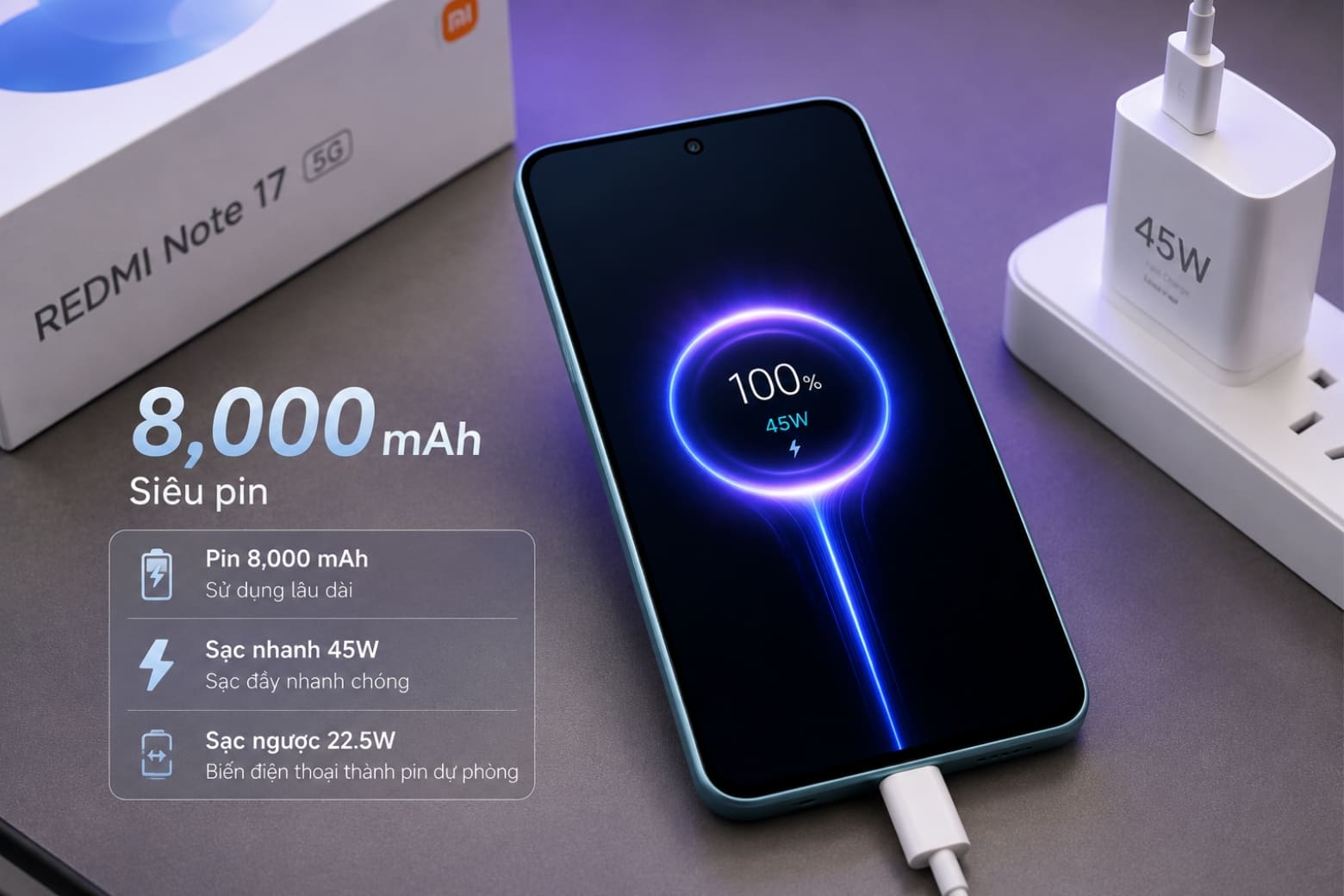 Đánh giá REDMI Note 17 Pro 5G: Màn 1.5K, pin lớn, sạc 67W 13 Viên pin dung lượng cao giúp người dùng thoải mái sử dụng suốt ngày dài