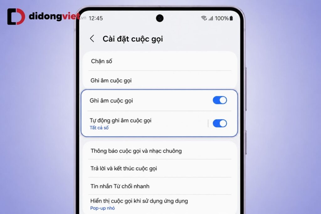 Hướng dẫn ghi âm Samsung toàn tập: Cuộc gọi, tìm file và tối ưu Galaxy AI 6 Hướng dẫn ghi âm Samsung toàn tập