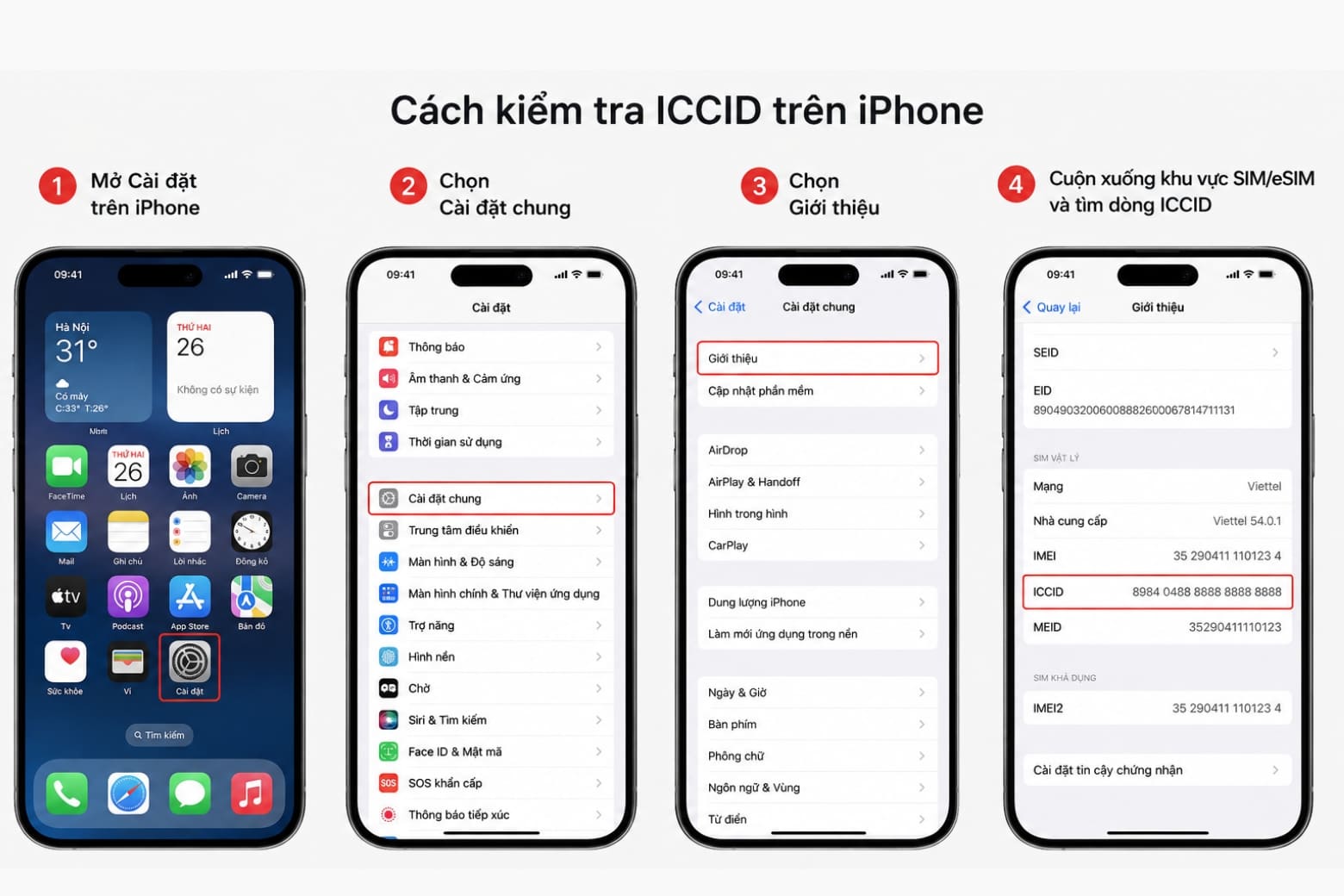ICCID iPhone Lock là gì? Cách kiểm tra và những lưu ý cần biết 11 Chỉ vài thao tác trong phần Giới thiệu, bạn có thể nhanh chóng tìm thấy ICCID