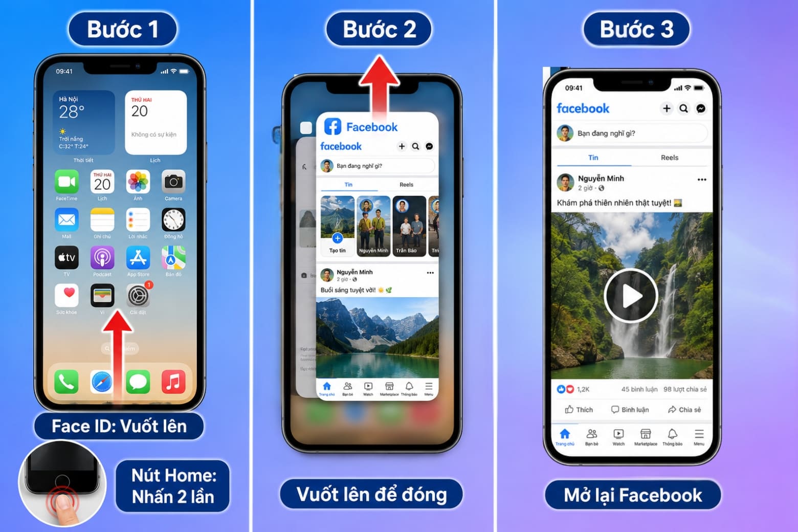 Không xem được video trên Facebook iPhone: Nguyên nhân và 11 cách sửa 18 Khởi động lại ứng dụng giúp xử lý nhanh các lỗi tạm thời