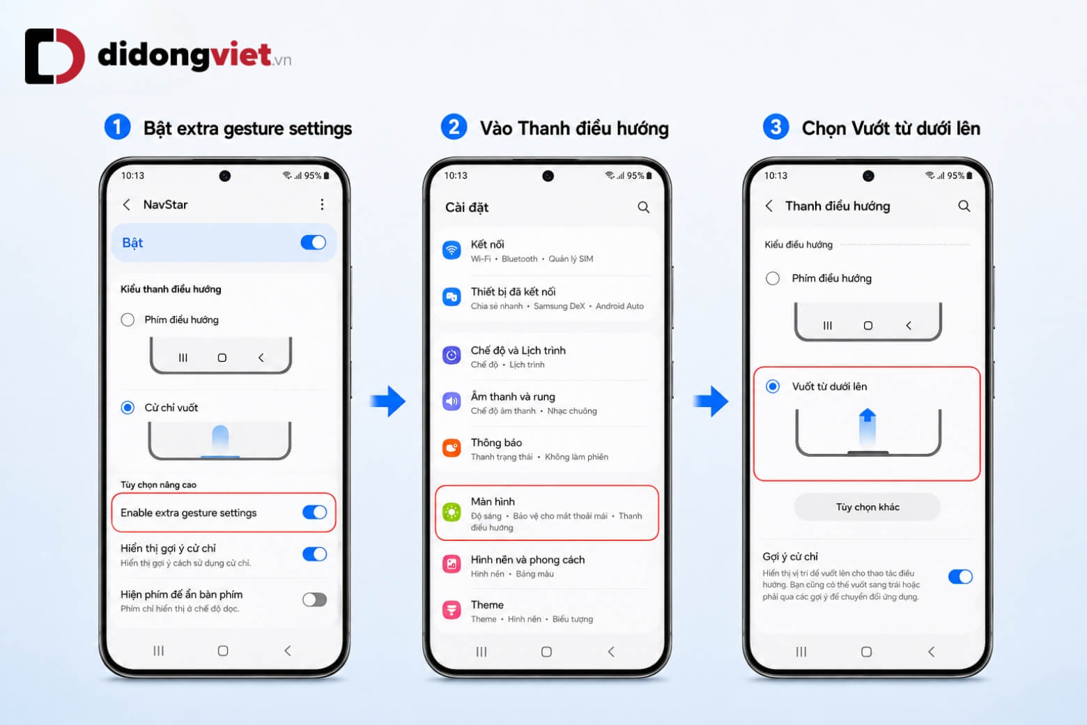 Hướng dẫn cài đặt nút Home Samsung và thanh điều hướng trên One UI 8.5 11 Kích hoạt vuốt thay nút Home Samsung bằng NavStar
