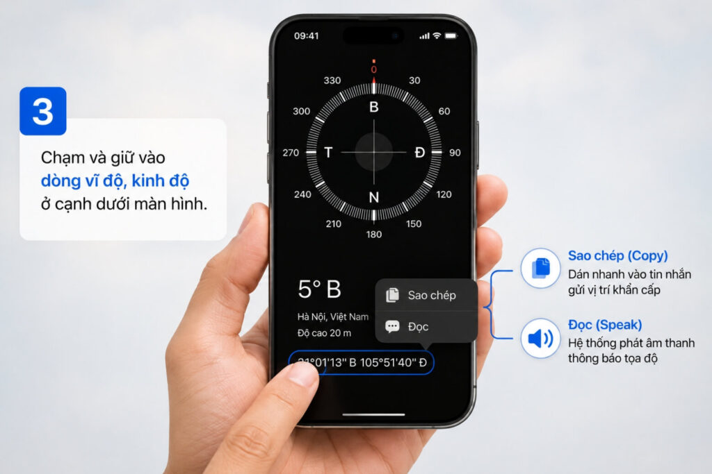 Hướng dẫn sử dụng la bàn trên iPhone: Đọc tọa độ, độ cao và sửa lỗi 10 Hướng dẫn sử dụng la bàn trên iPhone