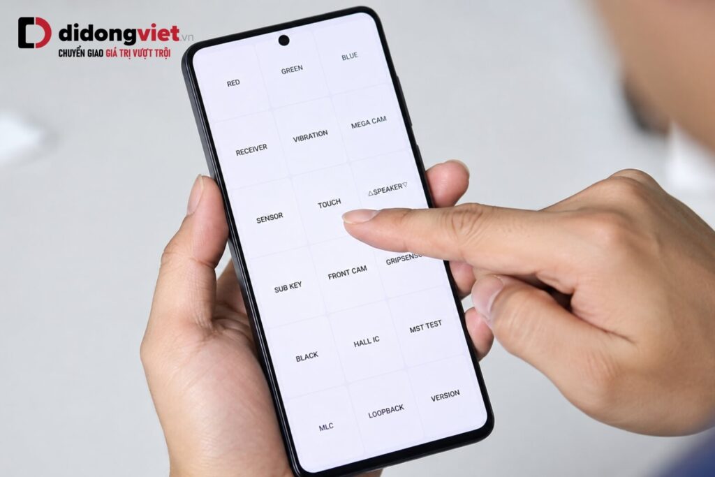 Lỗi màn hình Samsung: Cách nhận biết nguyên nhân và hướng xử lý 5 Người dùng nhập mã lệnh kiểm tra màu sắc và cảm ứng trên màn hình điện thoại Samsung