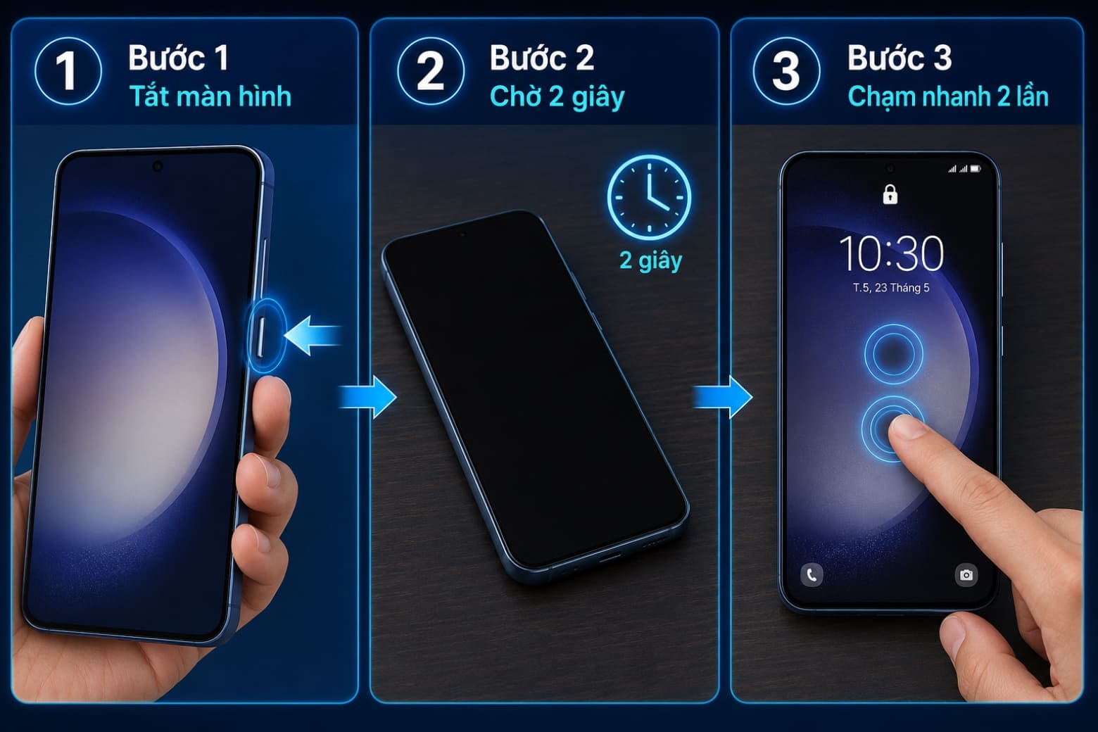 Cách nhấn 2 lần mở màn hình Samsung và xử lý khi không hoạt động 11 Kiểm tra thao tác chạm hai lần để đảm bảo tính năng hoạt động chính xác