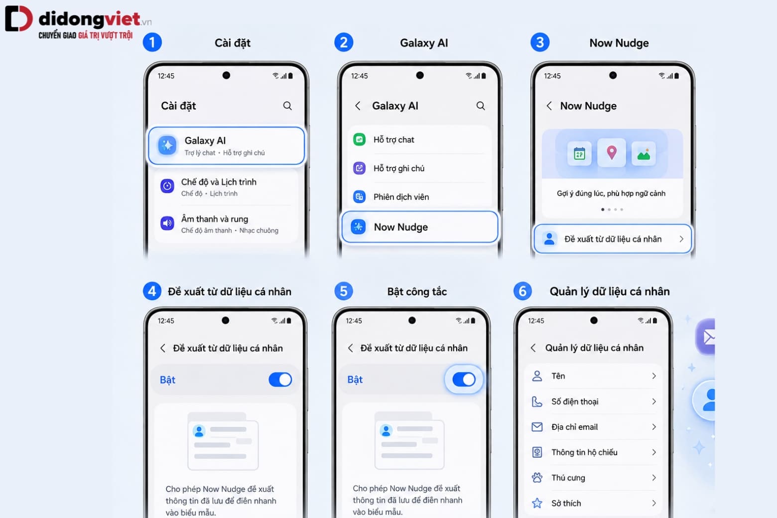 Hướng dẫn sử dụng Now Nudge trên Galaxy Z Fold8 Ultra chi tiết 11 Lưu thông tin cần thiết để Now Nudge tự động đề xuất và điền biểu mẫu nhanh hơn