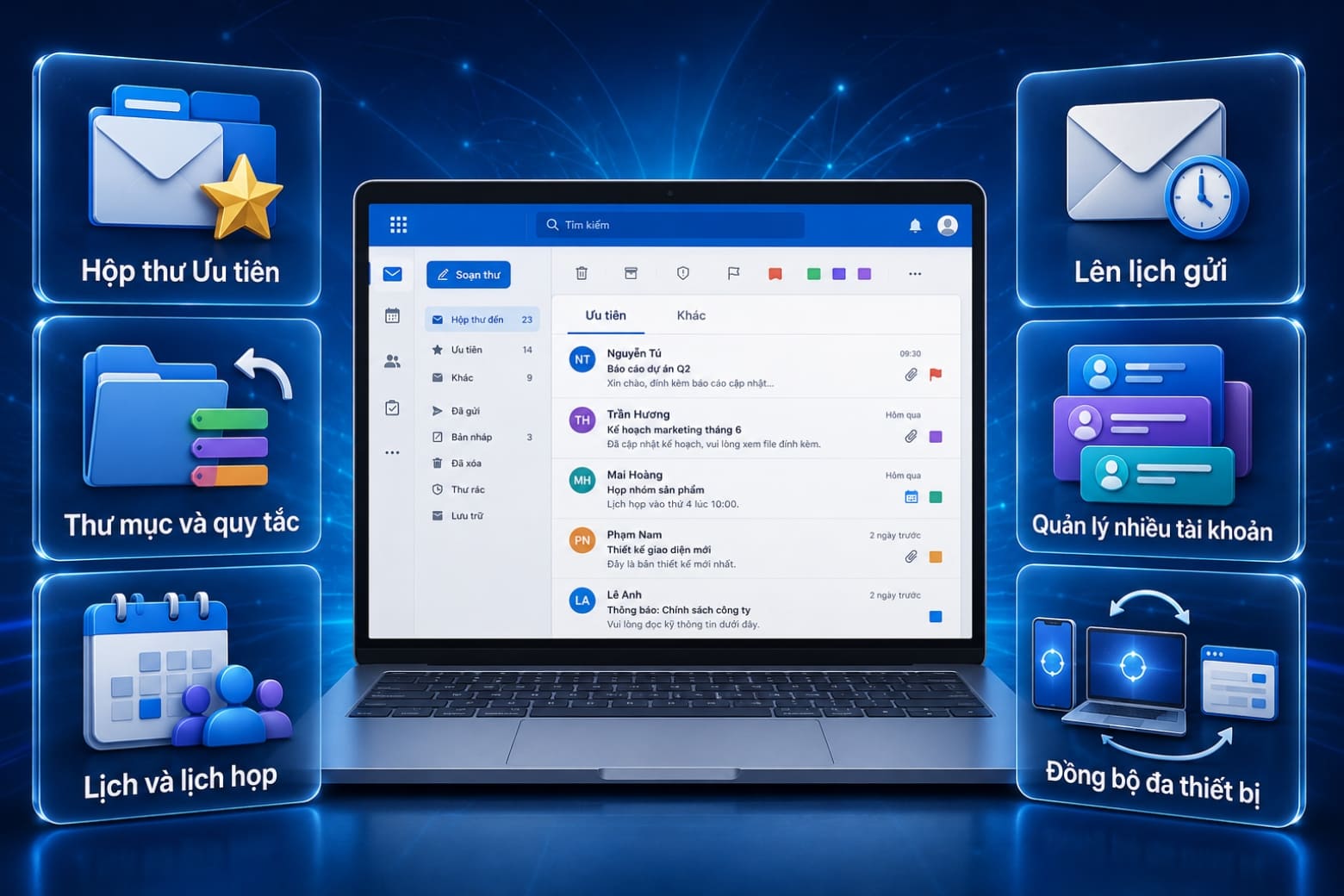 Outlook Mail là gì? Tính năng và cách sử dụng cho người mới 13 Các tính năng nổi bật giúp Outlook Mail trở thành công cụ quản lý email tiện lợi