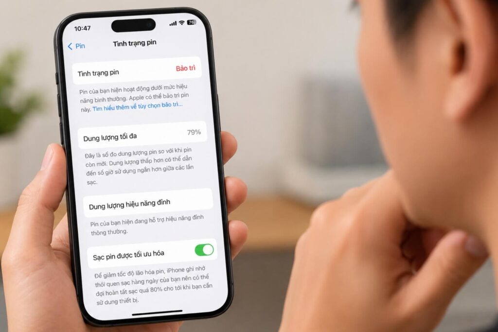 Pin iPhone bao nhiêu nên thay? Khung quyết định chuẩn từ Apple và thực tế 5 Pin iPhone bao nhiêu nên thay?