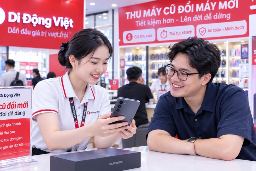 Điện thoại Samsung bị sọc màn hình: Nên sửa hay đổi máy mới? 6 Khách hàng an tâm trải nghiệm dịch vụ thu cũ đổi mới điện thoại lỗi sọc màn hình tại cửa hàng Di Động Việt