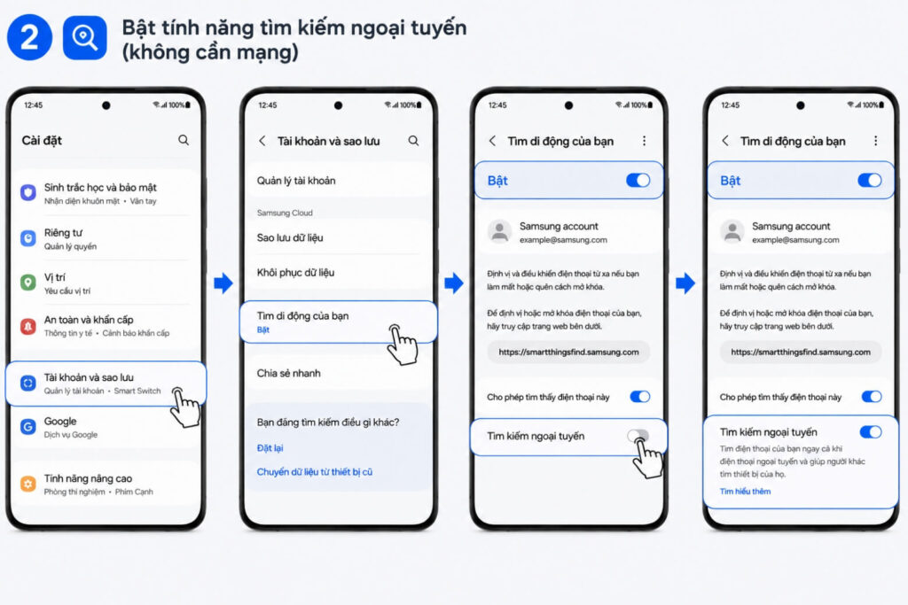 Hướng dẫn sử dụng Samsung Find để định vị và bảo vệ điện thoại 16 samsung find