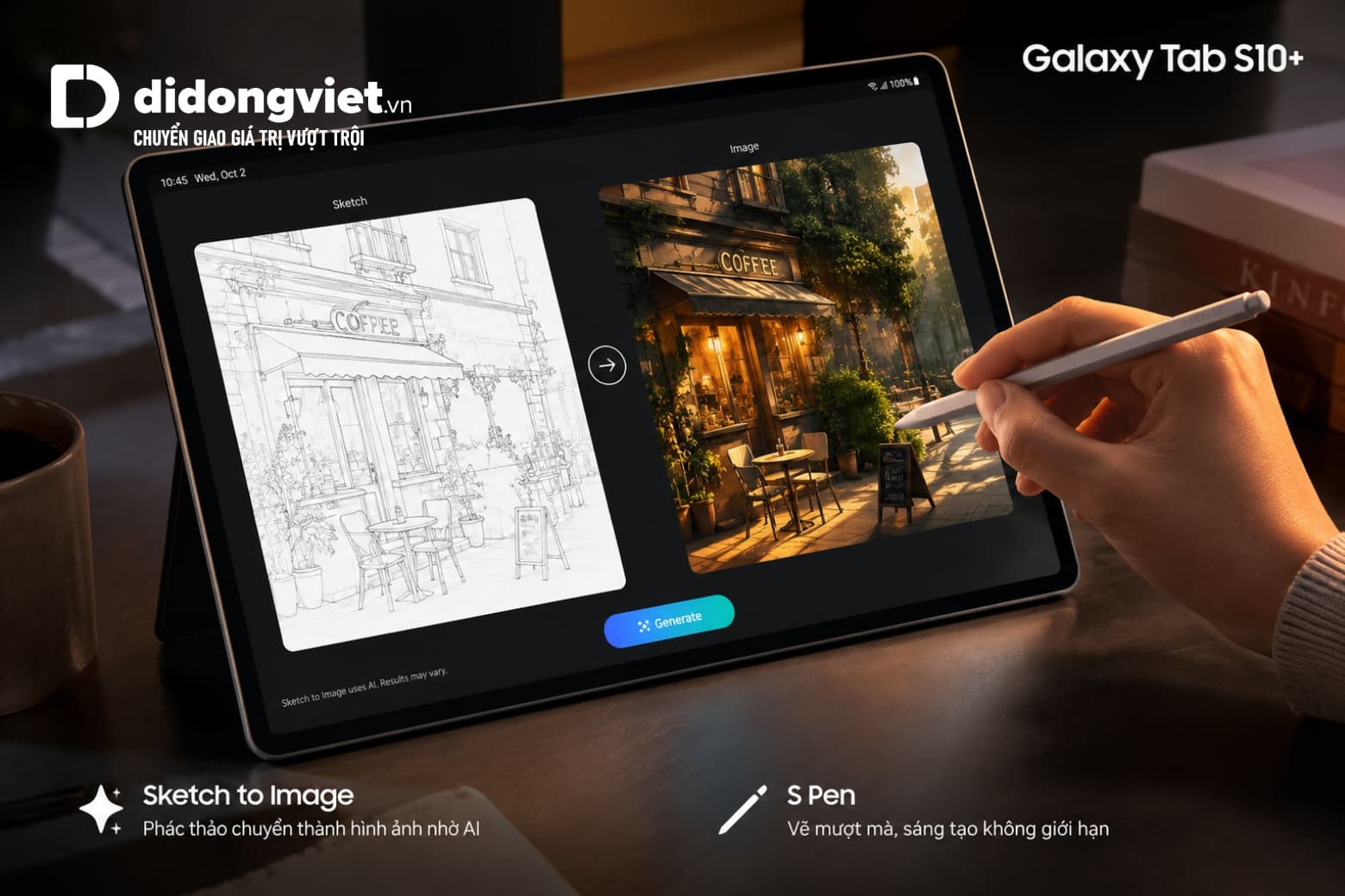 So sánh Samsung Galaxy Tab S10 Plus và Tab S8 Plus và điểm rơi hoàn hảo để lên đời 6 Trải nghiệm tính năng Sketch to Image bằng S Pen trên màn hình Galaxy Tab S10 Plus