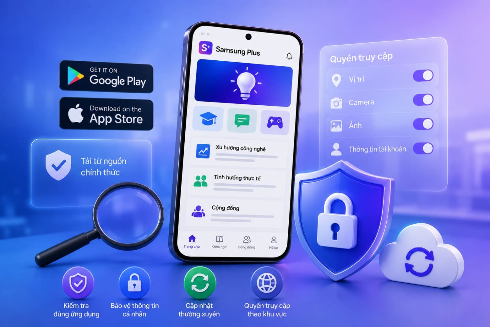 Samsung Plus là gì? Tính năng, cách tải và cách sử dụng chi tiết 16 Một vài lưu ý quan trọng giúp bạn cài đặt đúng ứng dụng và sử dụng an toàn hơn