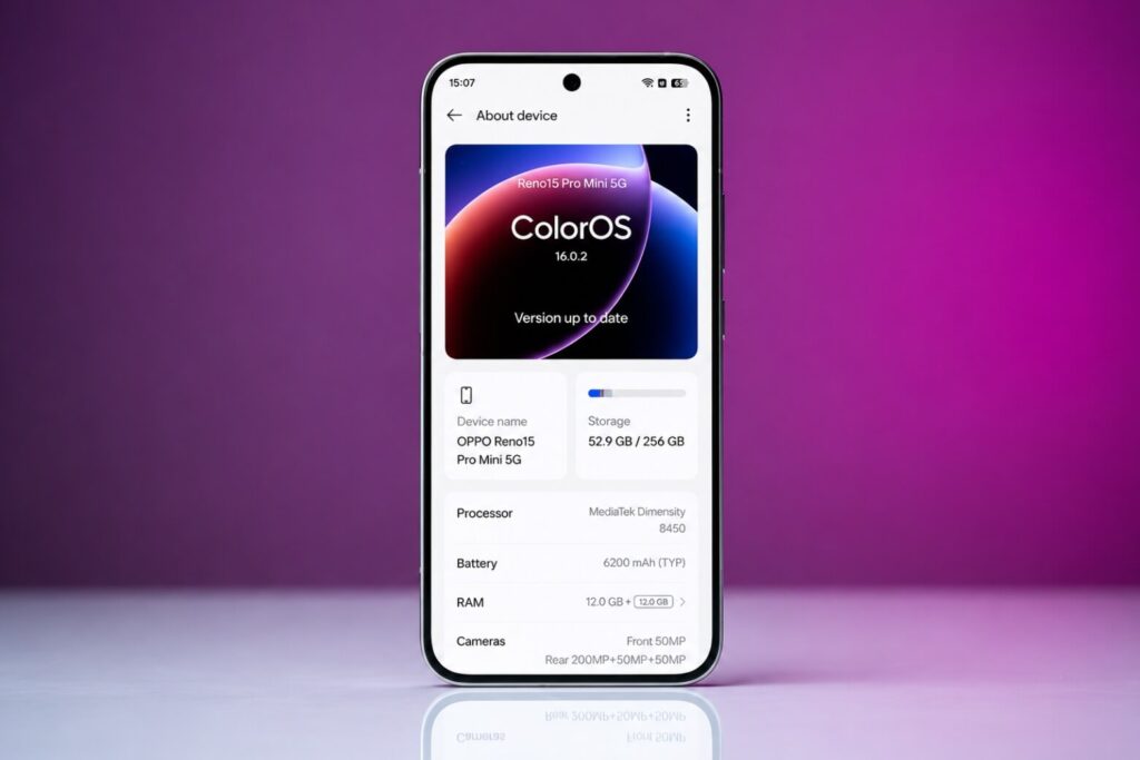 So sánh OPPO Reno16 F và OPPO Reno15 Pro Mini: Nên mua máy mới hay chọn dòng cận cao cấp? 9 So sánh OPPO Reno16 F và OPPO Reno15 Pro Mini