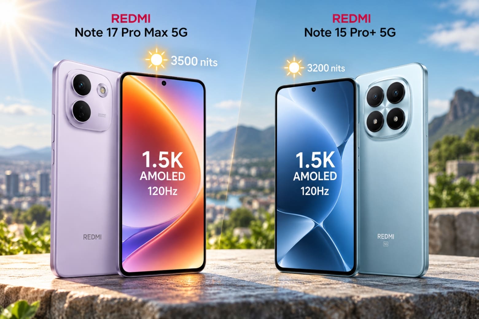 So sánh REDMI Note 17 Pro Max 5G và REDMI Note 15 Pro Plus: Nên chọn máy nào? 8 Cả hai sắc nét, nhưng Note 17 Pro Max sáng hơn ngoài trời