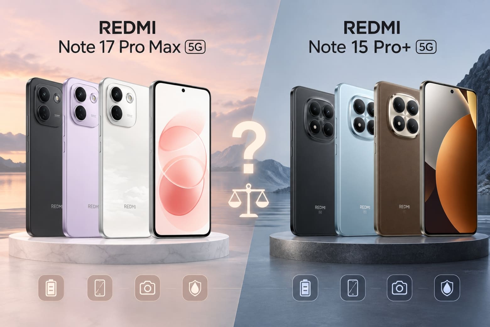 So sánh REDMI Note 17 Pro Max 5G và REDMI Note 15 Pro Plus: Nên chọn máy nào? 12 Lựa chọn phụ thuộc vào ưu tiên pin, camera, trọng lượng và bộ nhớ