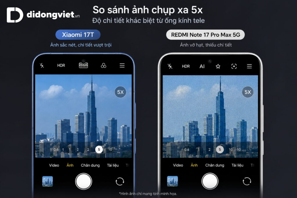 So sánh REDMI Note 17 Pro Max 5G và Xiaomi 17T: So sánh pin khủng với khả năng bền bỉ 5 So sánh REDMI Note 17 Pro Max 5G và Xiaomi 17T