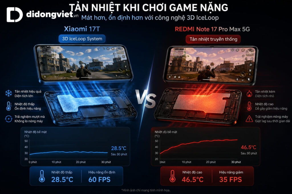 So sánh REDMI Note 17 Pro Max 5G và Xiaomi 17T: So sánh pin khủng với khả năng bền bỉ 6 So sánh REDMI Note 17 Pro Max 5G và Xiaomi 17T