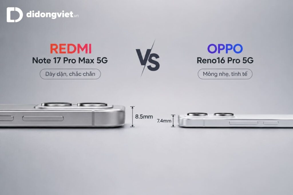So sánh REDMI Note 17 Pro Max 5G và OPPO Reno16 Pro 5G: Lựa chọn nào phù hợp? 7 So sánh REDMI Note 17 Pro Max 5G và OPPO Reno16 Pro 5G