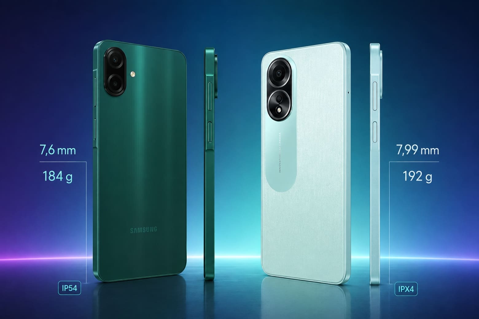 So sánh Samsung A07 và OPPO A58: Đâu là lựa chọn phù hợp hơn? 9 Thiết kế mỗi máy có ưu thế riêng, từ trọng lượng đến khả năng kháng bụi nước