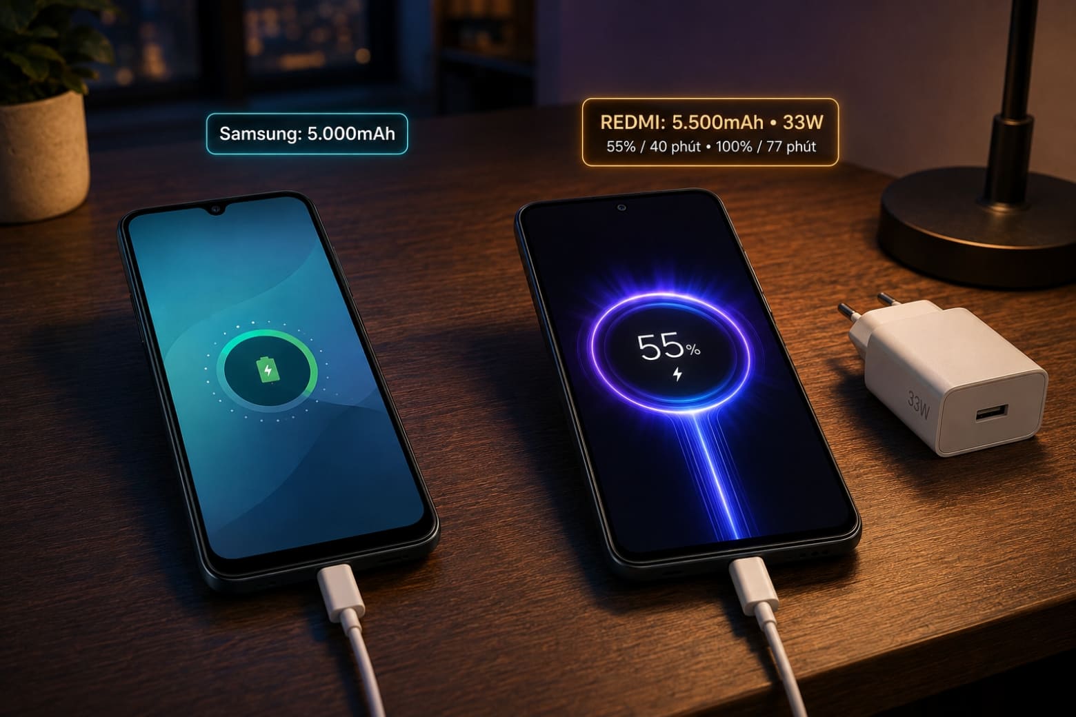 So sánh Samsung A07 và REDMI Note 14 4G: Đâu là lựa chọn phù hợp? 12 Pin 5.500mAh cùng sạc nhanh 33W giúp REDMI Note 14 thêm phần tiện lợi