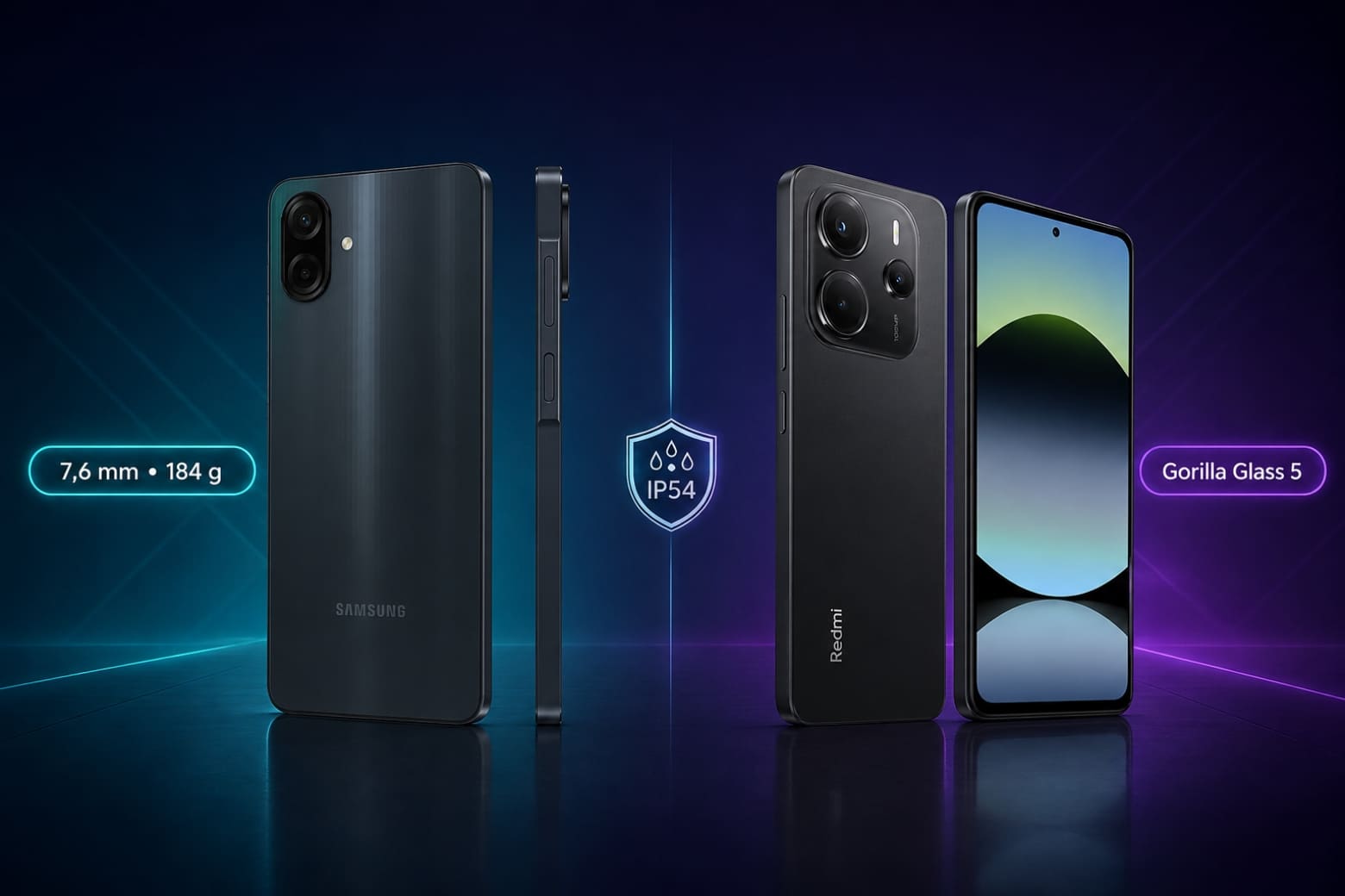 So sánh Samsung A07 và REDMI Note 14 4G: Đâu là lựa chọn phù hợp? 8 Galaxy A07 nhẹ nhàng hơn, trong khi REDMI Note 14 nổi bật với kính bảo vệ