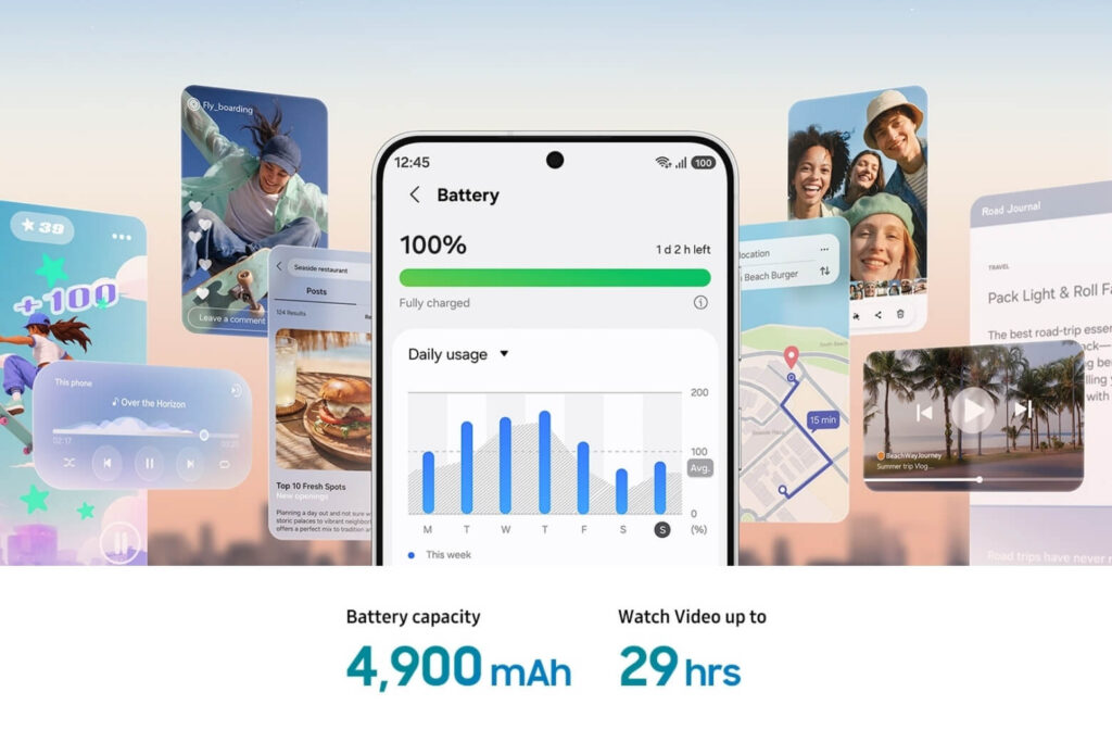 So sánh Samsung Galaxy S26 FE và Galaxy S26 trong ngân sách từ 15 đến 20 triệu 16 Galaxy S26 FE có pin 4.900mAh và lợi thế về thời gian hỗ trợ cập nhật lâu hơn.