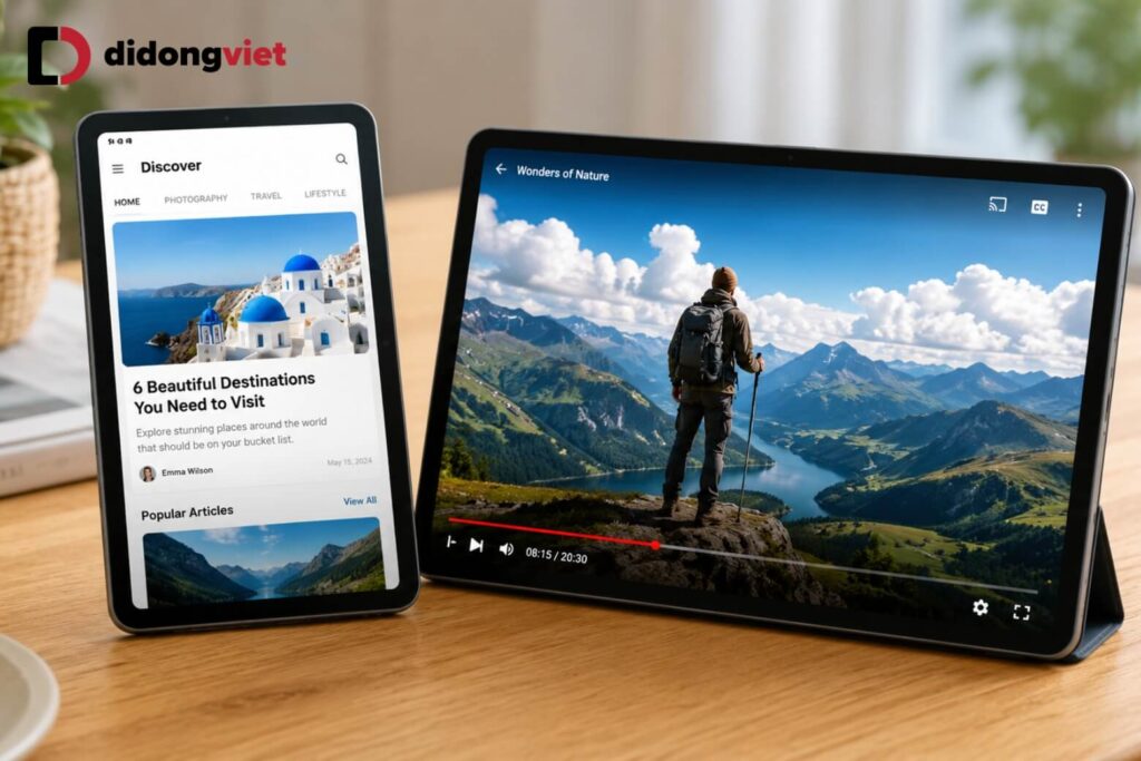 So sánh Samsung Galaxy Tab A11 và OPPO Pad Air2: Chọn máy tính bảng giải trí hay trợ lý học tập? 6 Đánh giá chất lượng hiển thị khi xem video và đọc tài liệu trên Galaxy Tab A11 và Pad Air 2