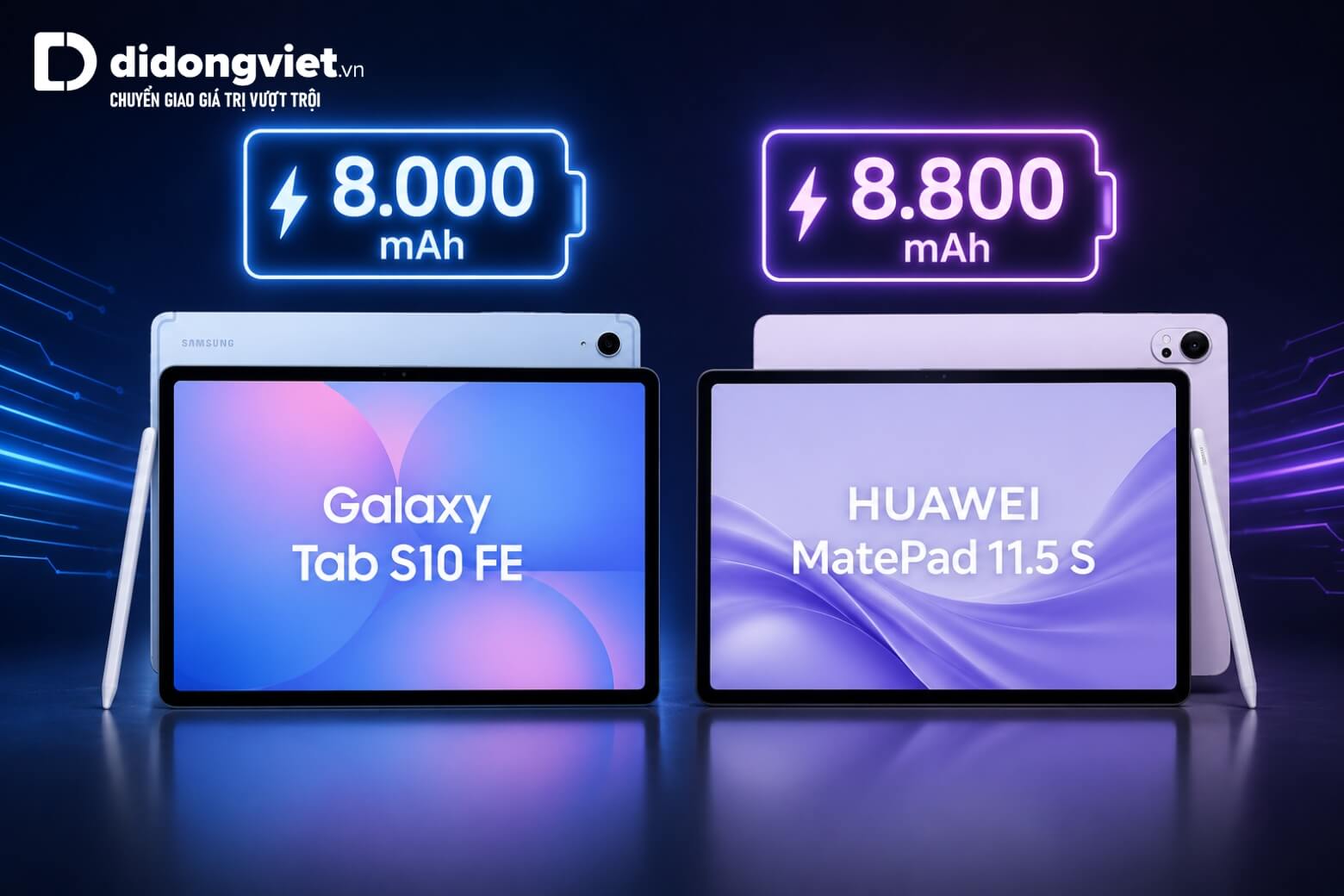 So sánh Samsung Galaxy Tab S10 FE và HUAWEI MatePad 11.5 S: Chọn hệ sinh thái hay trải nghiệm thị giác? 13 So sánh Samsung Galaxy Tab S10 FE và HUAWEI MatePad 11.5 S dung lượng pin