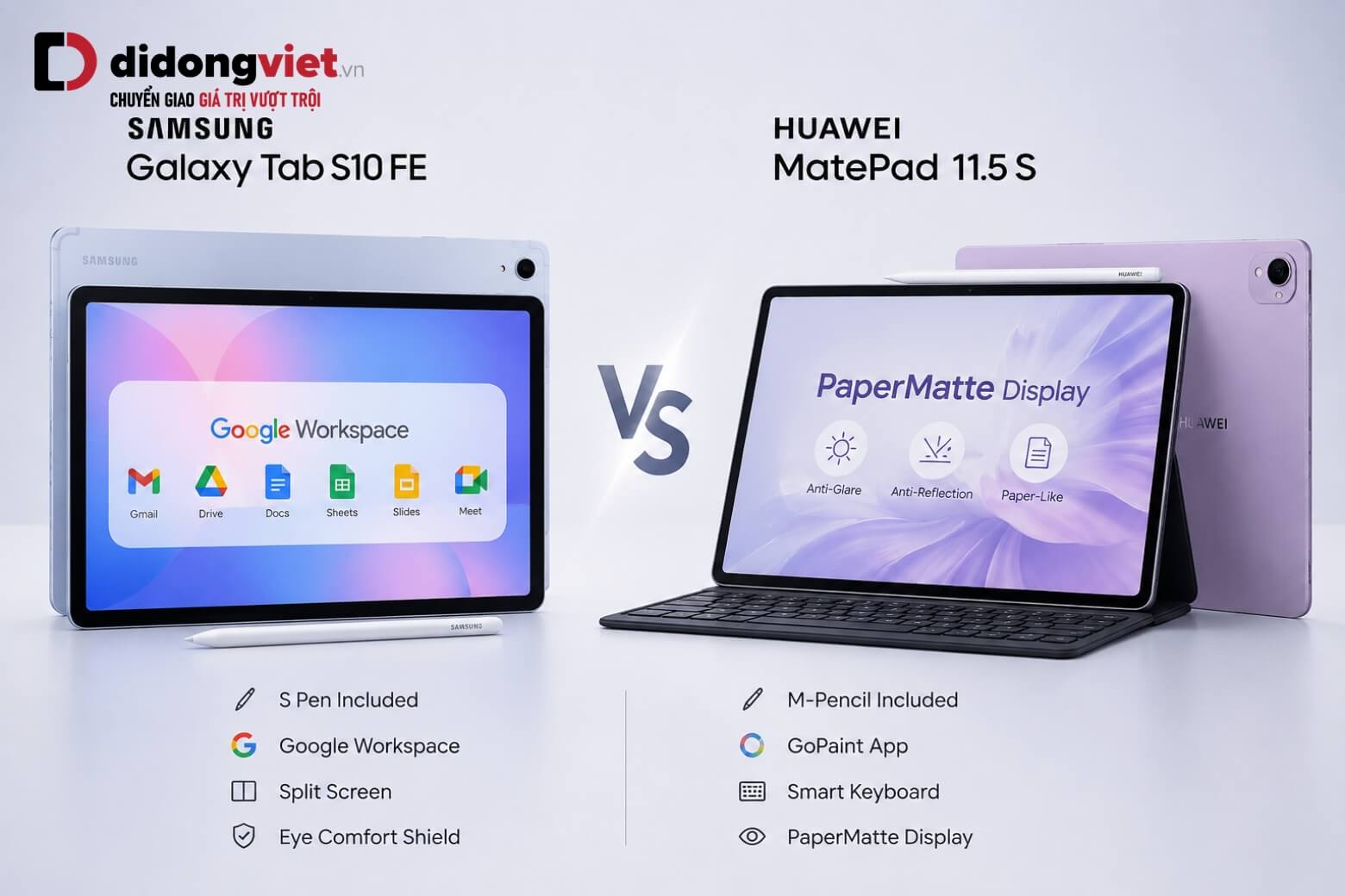 So sánh Samsung Galaxy Tab S10 FE và HUAWEI MatePad 11.5 S: Chọn hệ sinh thái hay trải nghiệm thị giác? 18 So sánh Samsung Galaxy Tab S10 FE và HUAWEI MatePad 11.5 S lựa chọn