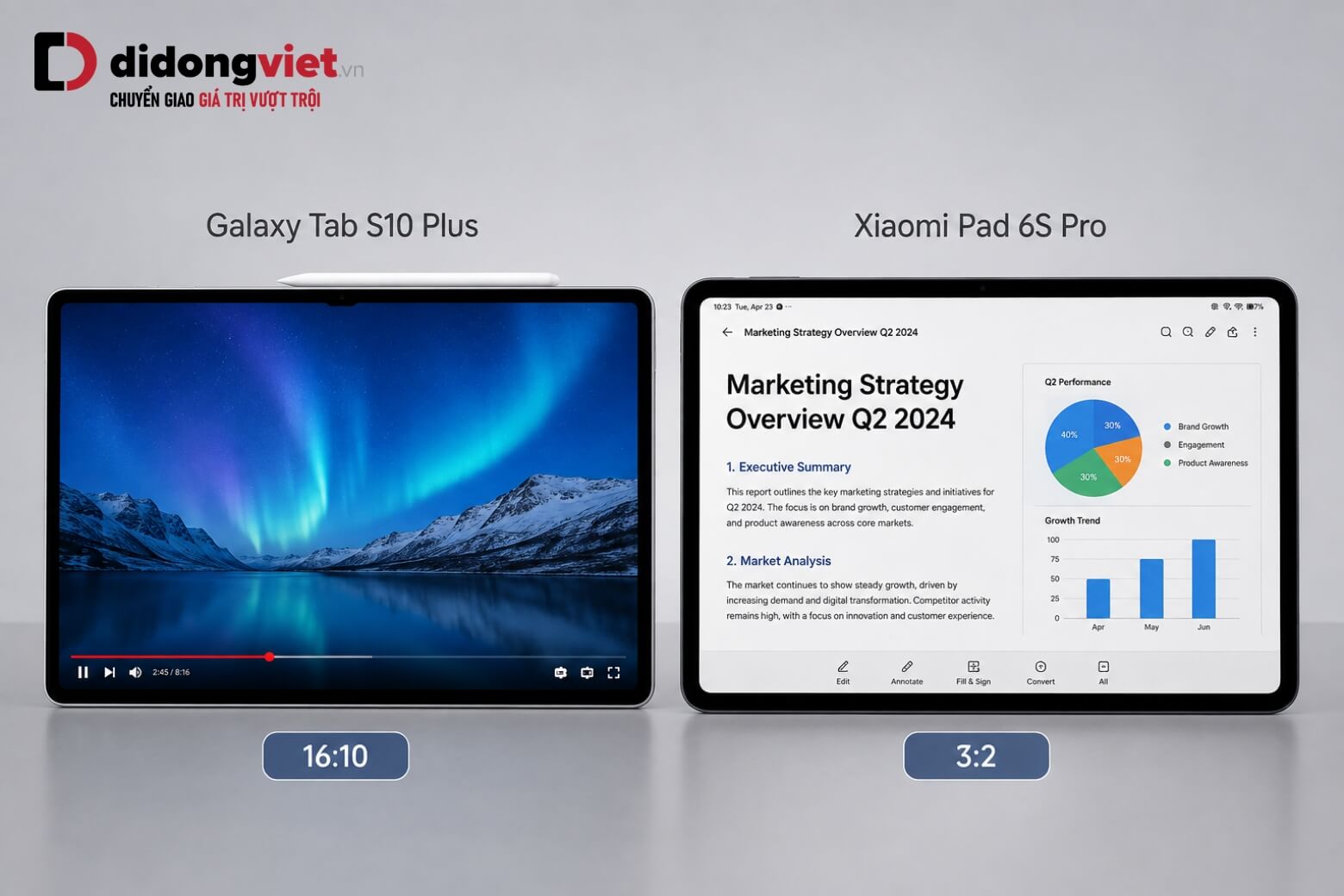 So sánh Samsung Galaxy Tab S10 Plus và Xiaomi Pad 6S Pro : Nên mua máy nào? 11 So sánh Samsung Galaxy Tab S10 Plus và Xiaomi Pad 6S Pro màn hình
