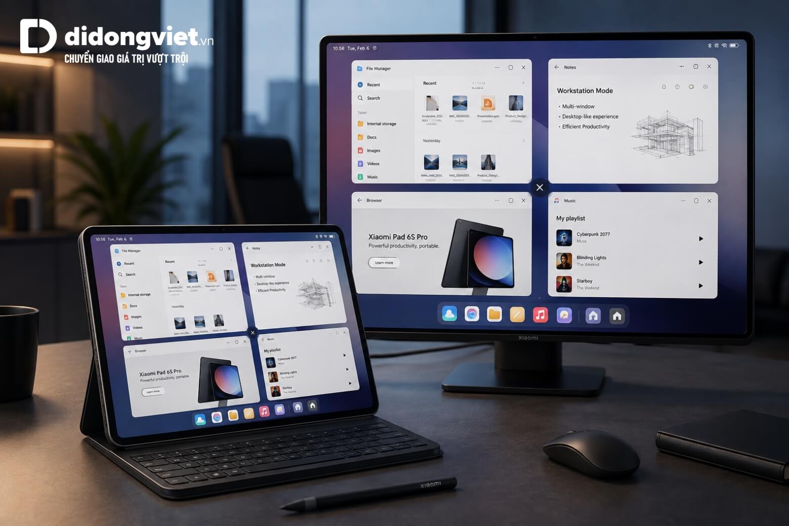 So sánh Samsung Galaxy Tab S10 Plus và Xiaomi Pad 6S Pro : Nên mua máy nào? 15 So sánh Samsung Galaxy Tab S10 Plus và Xiaomi Pad 6S Pro Workstation Mode