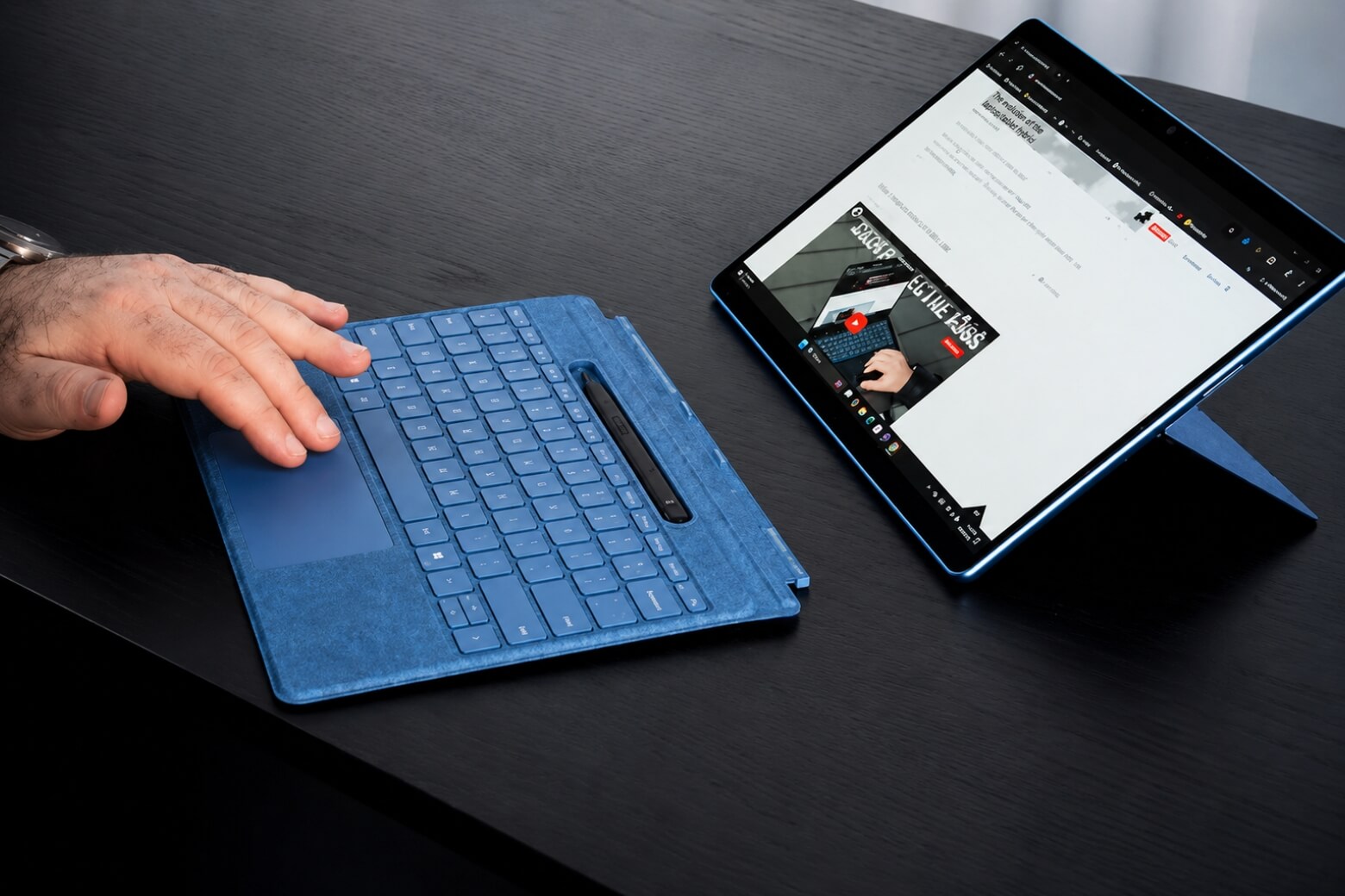 So sánh Samsung Galaxy Tab S11 Ultra và Surface Pro 11: Chọn Windows hay Android cho công việc? 11 So sánh Samsung Galaxy Tab S11 Ultra và Surface Pro 11 chân đế kickstand