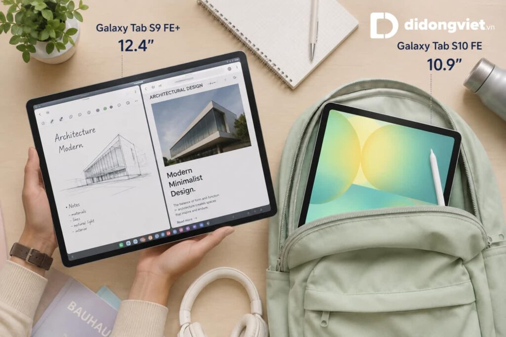So sánh Samsung Tab S10 FE và Galaxy Tab S9 FE Plus: Chọn màn hình lớn hay hiệu năng AI? 4 So sánh Samsung Tab S10 FE và Galaxy Tab S9 FE Plus: Chọn màn hình lớn hay hiệu năng AI?