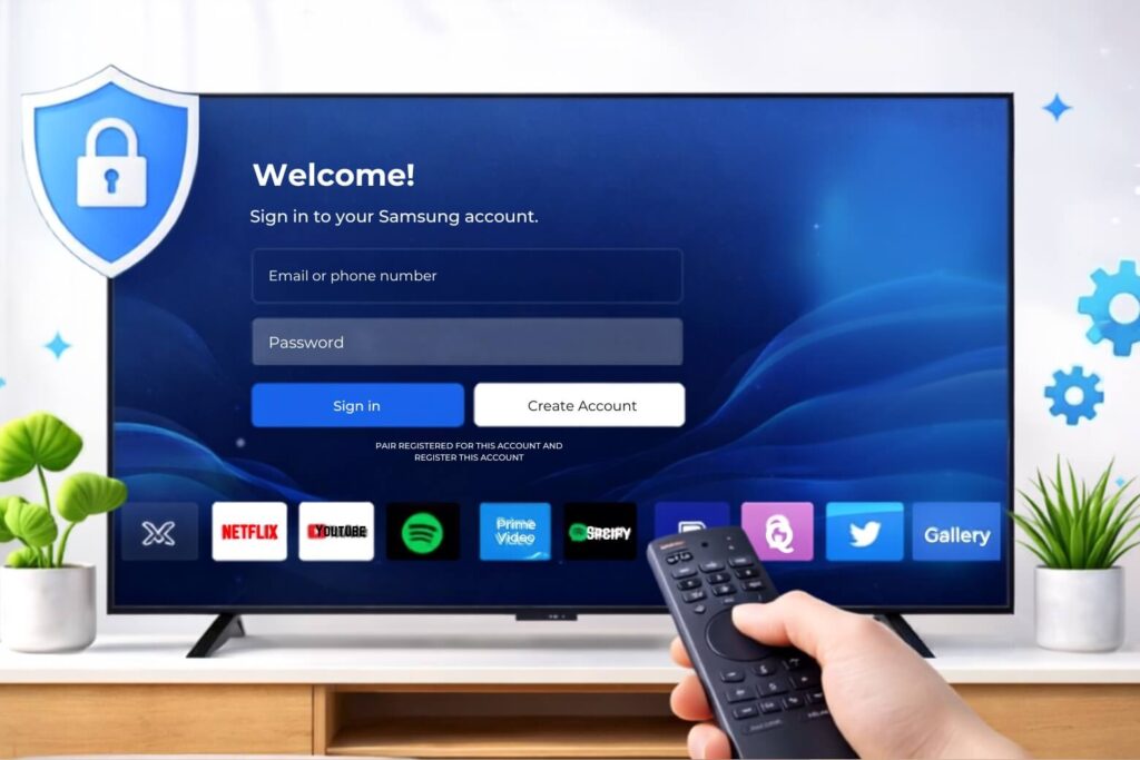 3 cách tạo tài khoản Samsung trên Tivi siêu dễ, cực nhanh 2026 11 Tài khoản Samsung giúp Smart TV mở rộng ứng dụng, cá nhân hóa, đồng bộ dữ liệu và sử dụng dịch vụ thông minh.