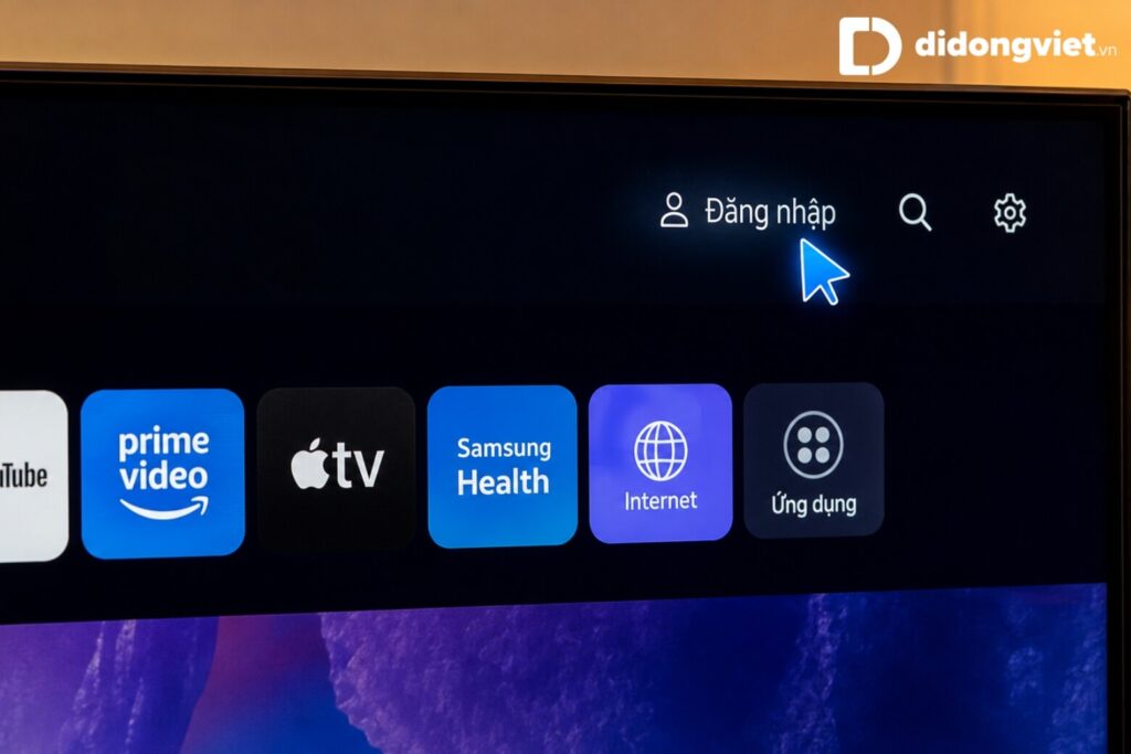 3 cách tạo tài khoản Samsung trên Tivi siêu dễ, cực nhanh 2026 14 Chọn Đăng nhập, sau đó nhấn Tạo tài khoản để bắt đầu đăng ký Samsung Account.