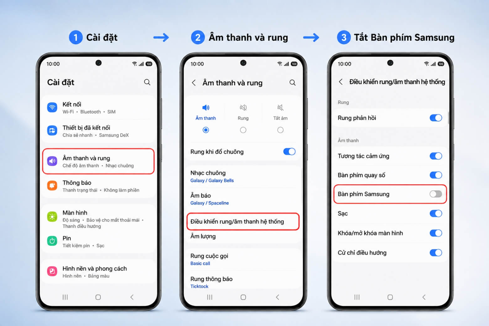 Hướng dẫn tắt âm thanh bàn phím Samsung đơn giản, dễ thực hiện 7 Tắt âm thanh bàn phím Samsung trên Android 12, 13