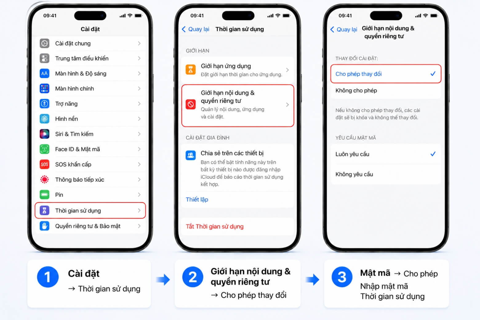 Cách tắt mật khẩu iPhone nhanh, không cần thủ thuật phức tạp 16 Tắt mật khẩu iPhone qua cài đặt Thời gian sử dụng