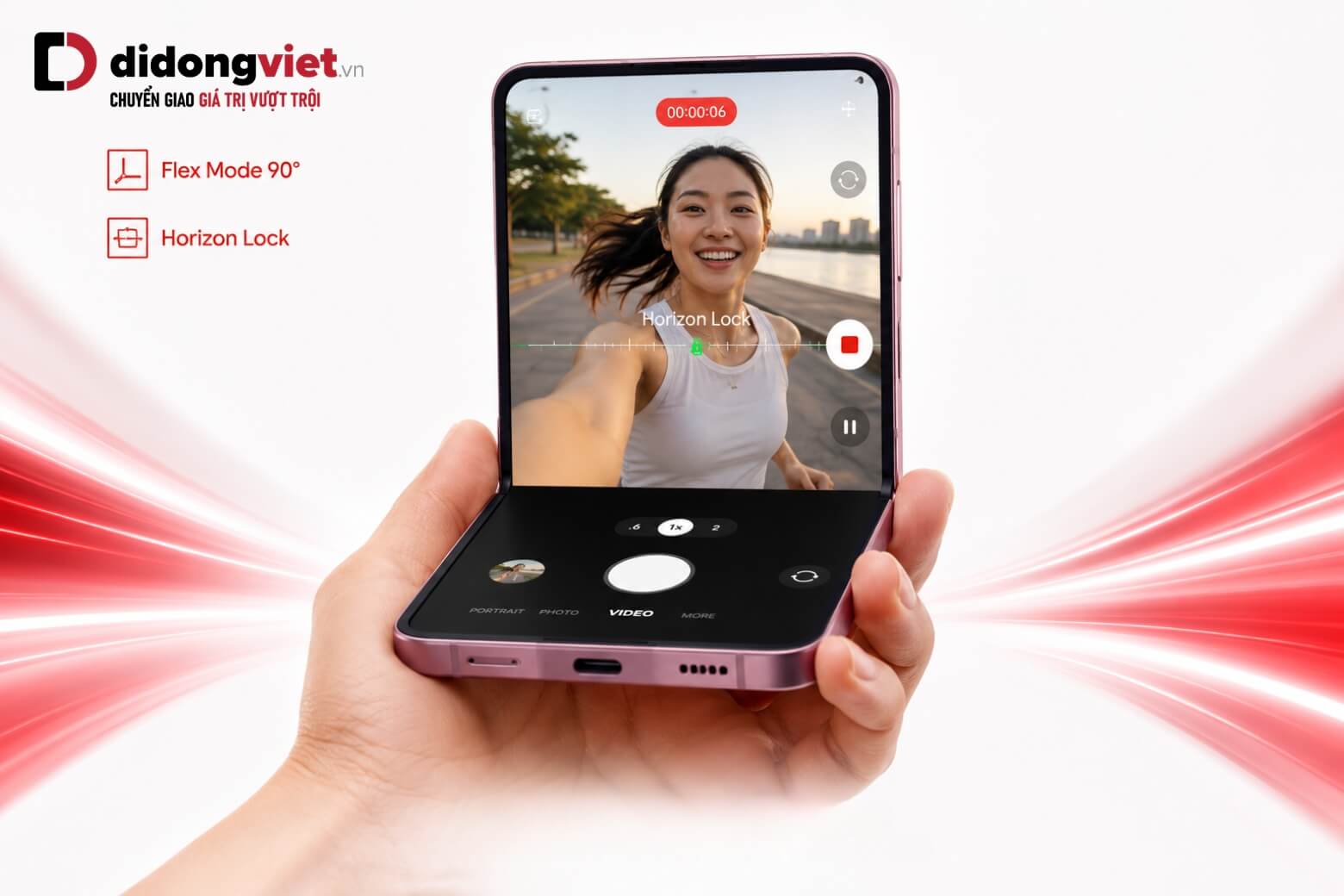 Cơ chế hoạt động của tính năng khóa đường chân trời trên Samsung Galaxy Z Fold8, Z Fold8 Ultra và Z Flip8 8 Tính năng khóa đường chân trời trên Samsung Galaxy Z Fold8, Z Fold8 Ultra và Z Flip8 khi gập Flex Mode
