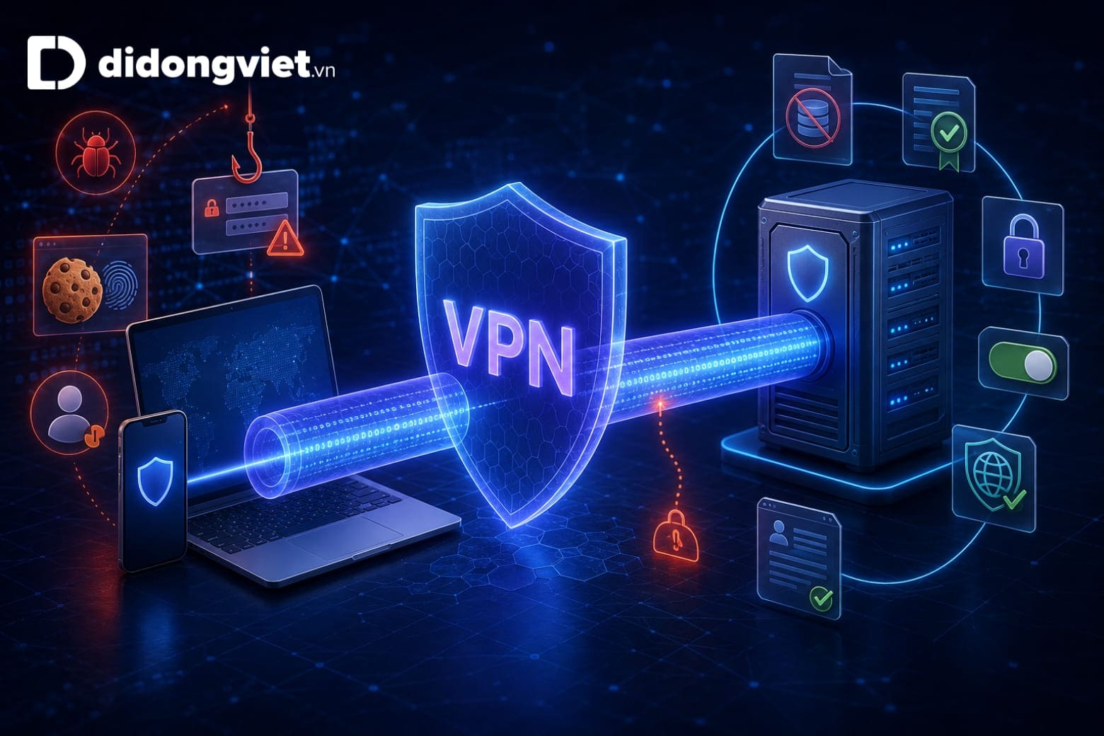VPN là gì? Cách hoạt động, lợi ích và cách dùng an toàn cho bạn 11 Biết rõ khả năng bảo vệ và những rủi ro VPN không thể ngăn chặn.