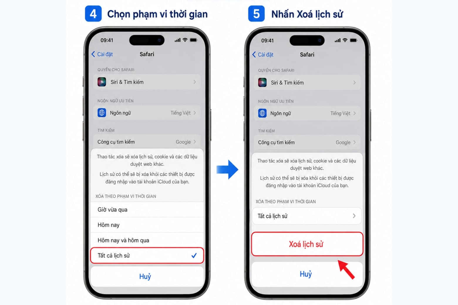 Cách xoá lịch sử tìm kiếm trên iPhone chi tiết, dễ thực hiện 11 Thực hiện lần lượt các bước dưới đây để xoá lịch sử Safari trên iPhone.
