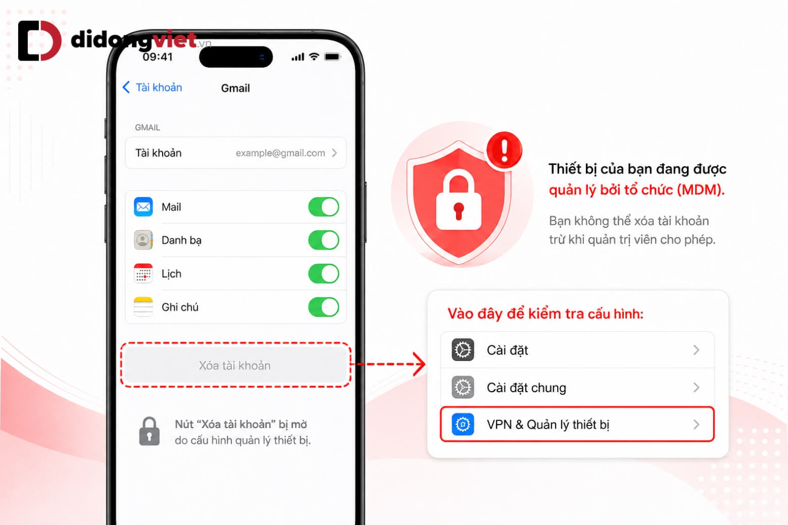 Hướng dẫn cách đăng xuất Gmail trên iPhone an toàn, dễ thực hiện 14 Cách đăng xuất Gmail trên iPhone gặp lỗi cấu hình MDM