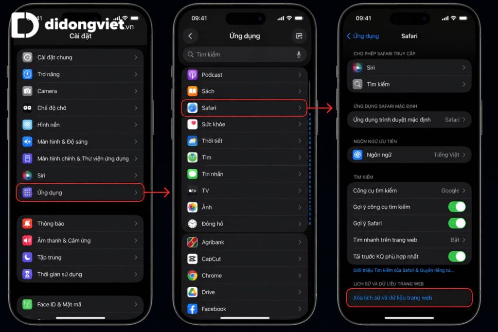 Hướng dẫn cài đặt lại Safari trên iPhone: Xóa cache, sửa lỗi lag (cập nhật iOS 26) 3 Hướng dẫn cài đặt lại safari trên iPhone