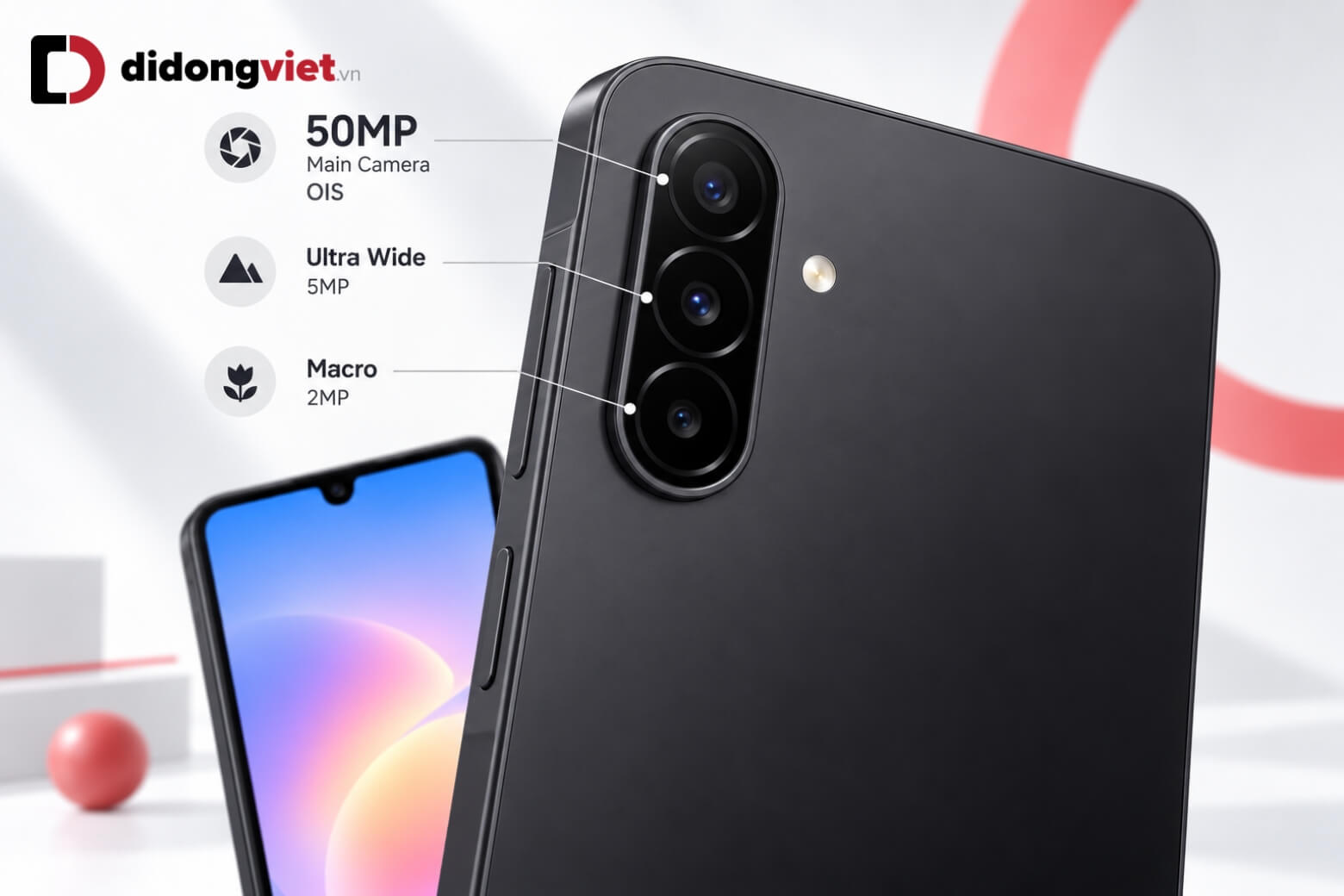 Cấu hình Samsung Galaxy A18 chi tiết: Hiệu năng có đáng chờ đợi? 11 Cấu hình Samsung Galaxy A18 camera chính 50MP OIS