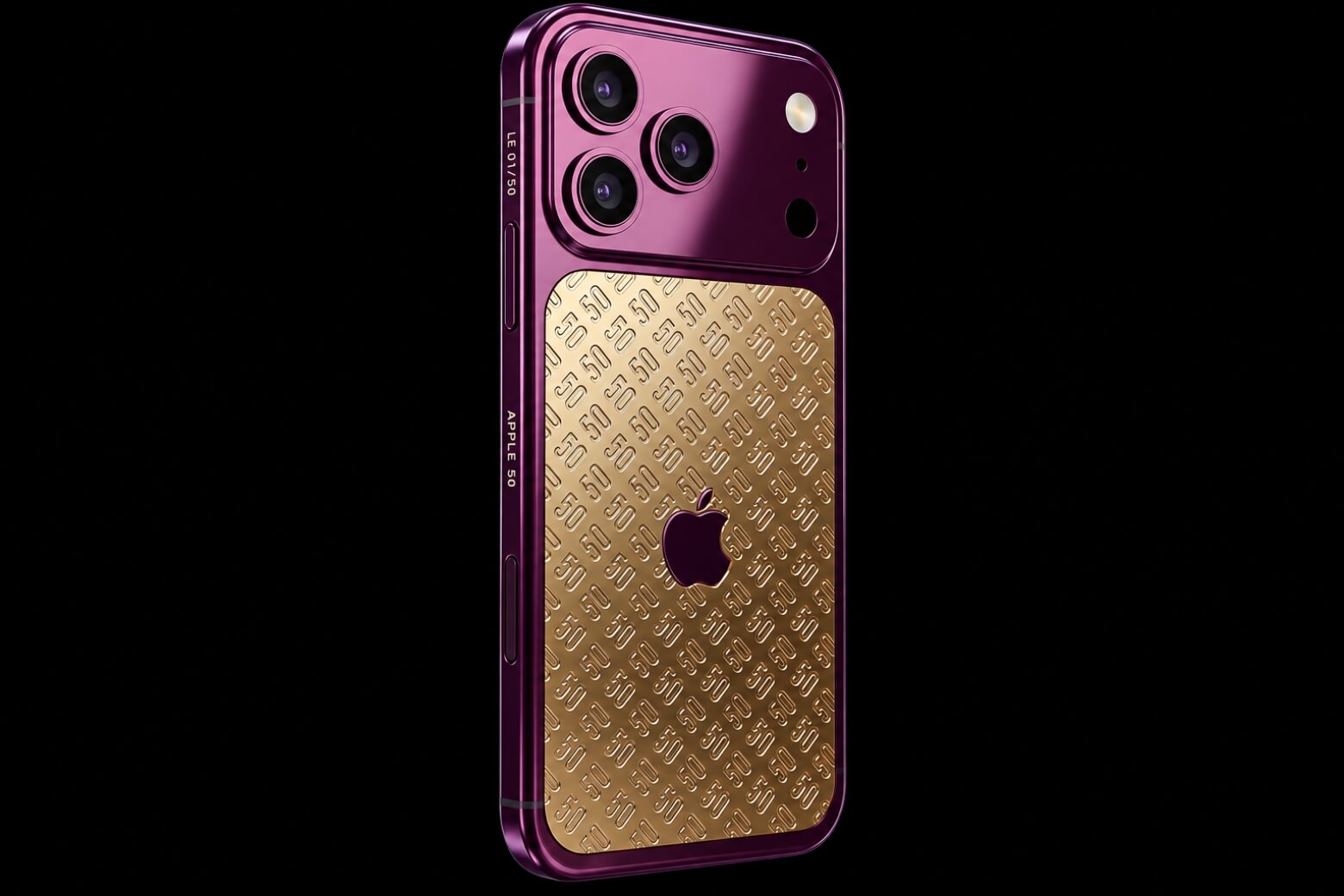 Caviar ra mắt iPhone 18 Pro mạ vàng 24K bản chế tác giới hạn 5 Caviar ra mắt iPhone 18 Pro mạ vàng 24K mặt lưng Gold Wine