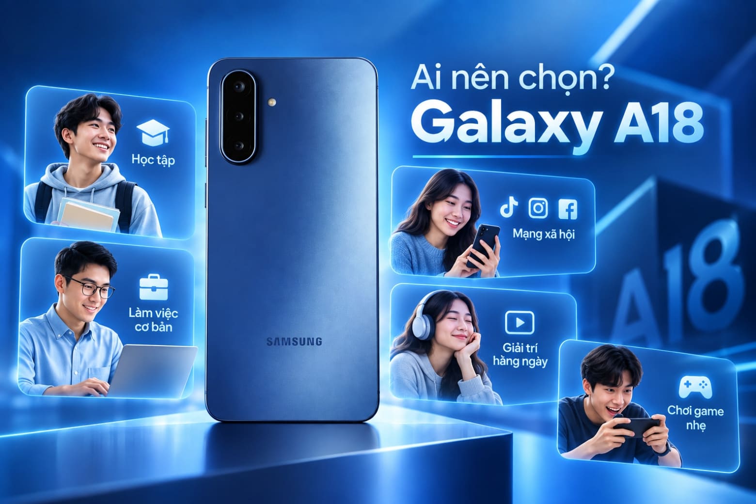 Đánh giá hiệu năng Samsung Galaxy A18: Có đủ mạnh không? 14 Galaxy A18 phù hợp người cần hiệu năng ổn định cho nhu cầu cơ bản.