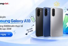 Đánh giá pin Samsung Galaxy A18: Thời lượng 5000mAh thực tế và tốc độ sạc 25W Đánh giá pin Samsung Galaxy A18
