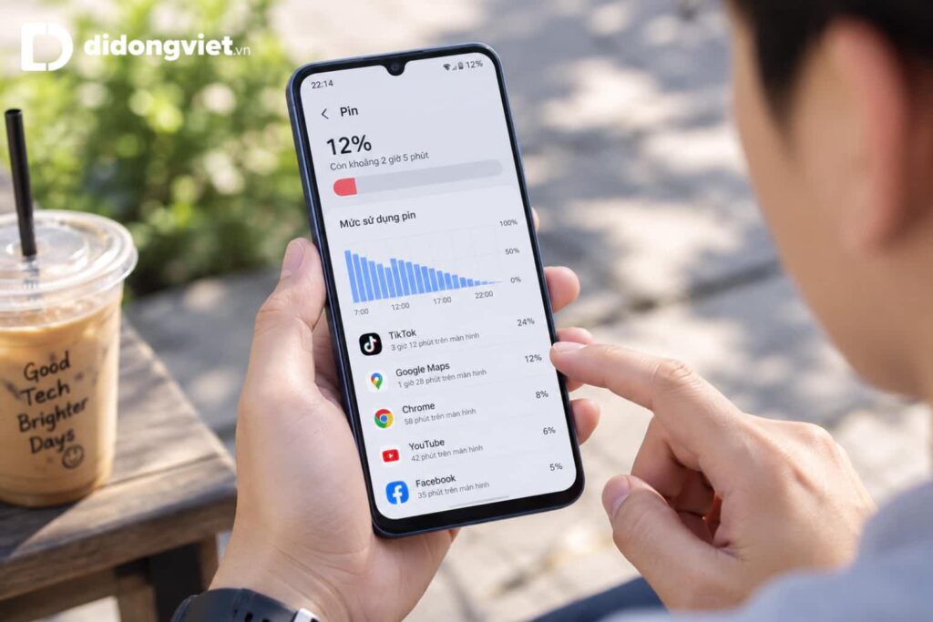 Đánh giá pin Samsung Galaxy A18: Thời lượng 5000mAh thực tế và tốc độ sạc 25W 6 Đánh giá pin Samsung Galaxy A18