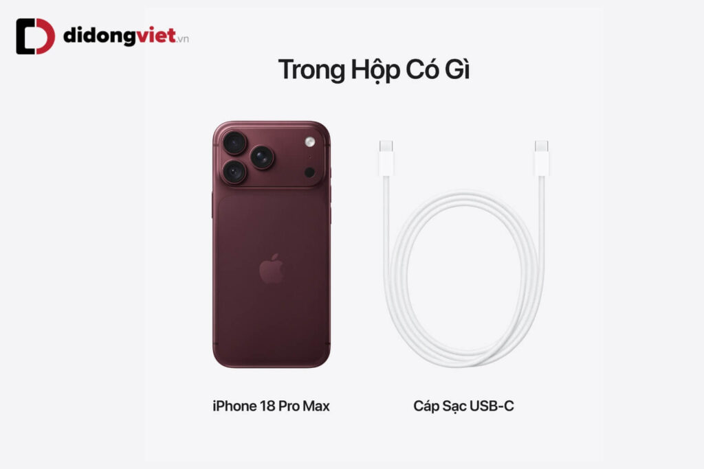 iPhone 18 Pro Max màu đỏ rượu vang: Flagship mới nhất của Apple với màu Burgundy độc quyền 12 Mua iPhone 18 Pro Max màu Đỏ Rượu Vang tại Di Động Việt